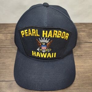Vintage Pearl Harbor Hawaii Military Patch Hat Made In The USA
